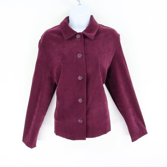 RL Richard Velvet Blazer‎ Jacket Womens Size M Purple Polyester Shoulder Pads - Picture 1 of 8